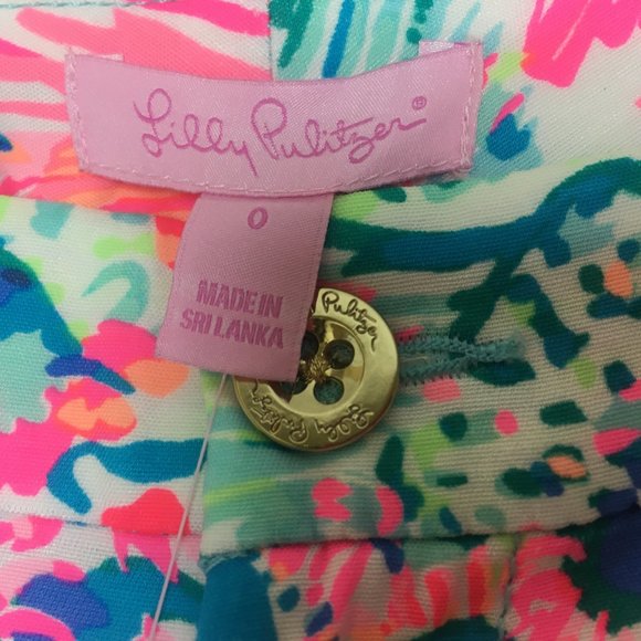 Lilly Pulitzer Serene Blue Gypsea Alina Slim Pants Size 0 Colorful Vacation NWT - Picture 8 of 11